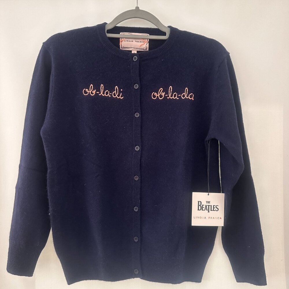 Lingua Franca x THE BEATLES Cardigan CASHMERE NWT